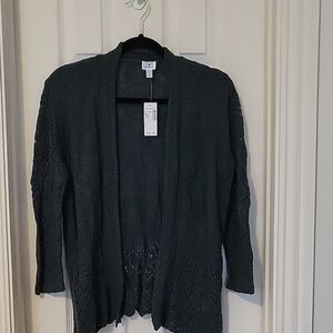 Women's Green lacy knit cardigan
